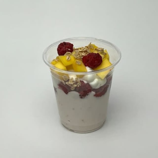 Greek Yogurt Parfait w/Strawberry & Blueberry.